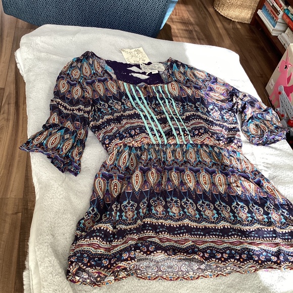 Two Nick & Mo Multicolor Bohemian Tunics - Picture 1 of 16